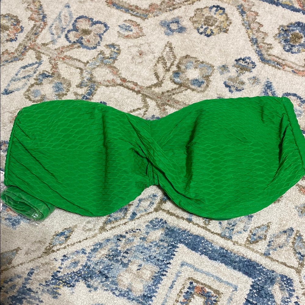 Green Textured Bandeau Top